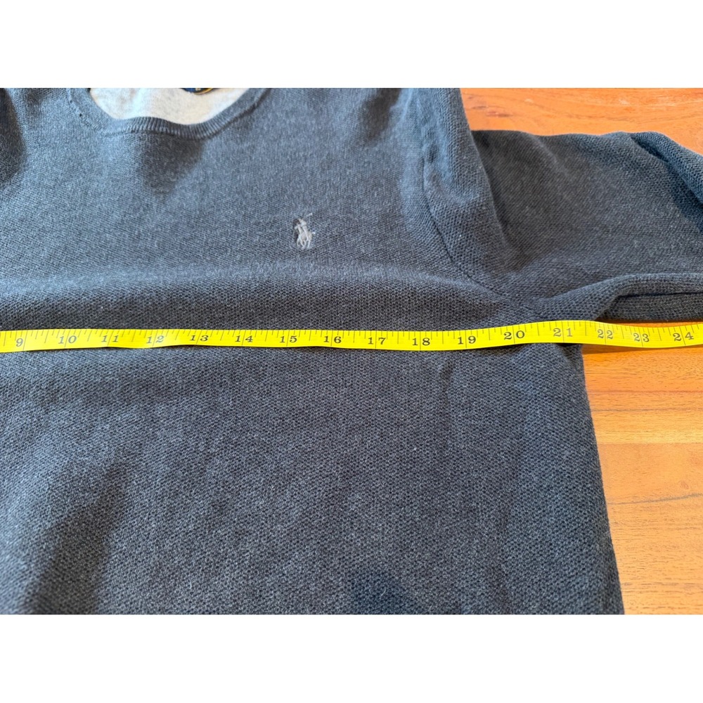 Polo Ralph Lauren Mens XL Crewneck Sweater Charcoal Grey Cotton Knit Pony Logo - Picture 3 of 8